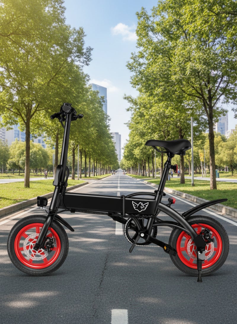 ويندهورس دراجة C19 الكهربائية القابلة للطي للكبار، محرك بدون فرشاة 350 واط، بطارية 36V 8Ah، سرعة قصوى 35 كم/س، مدى 35 كم، إطارات 14 إنش، هيكل من سبيكة الكربون، فرامل قرصية مزدوجة، مقعد قابل للتعديل - Image 5